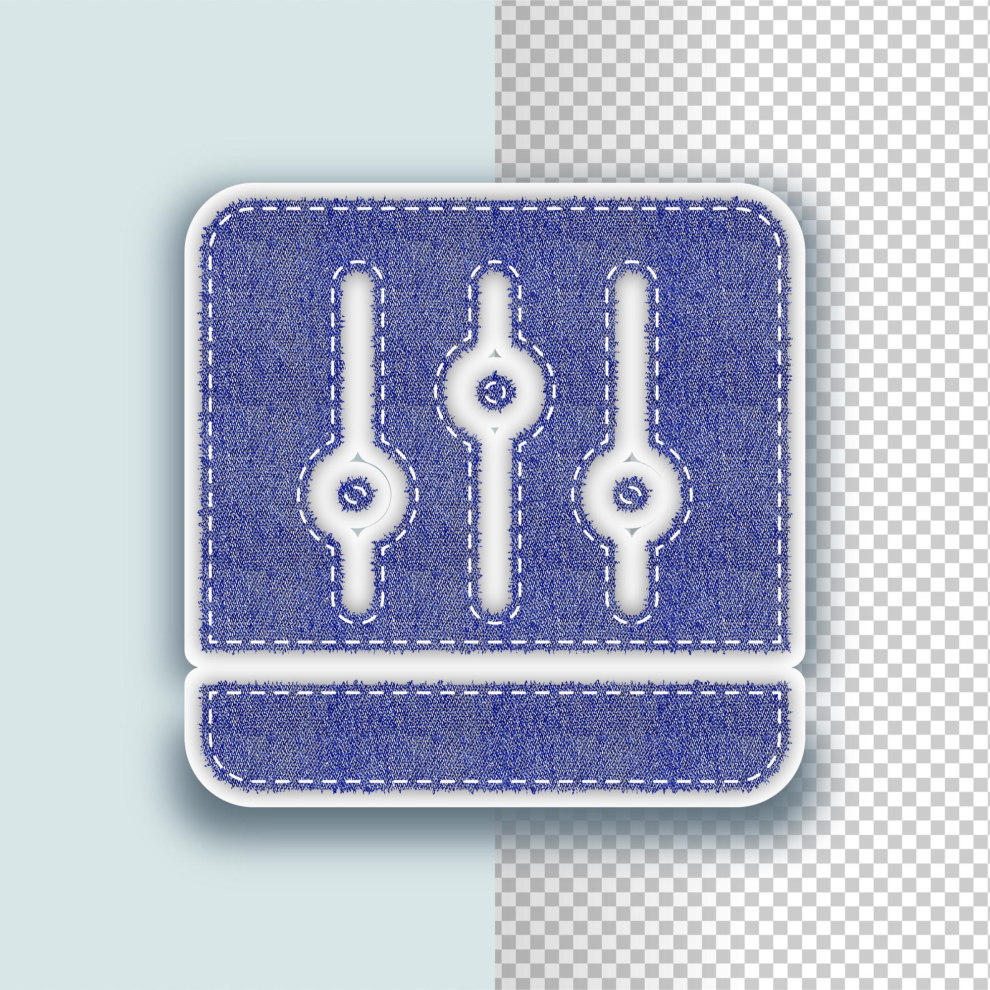 Embroidered patch set on denim